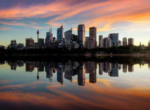 New South Wales City Reflection Wallpaper