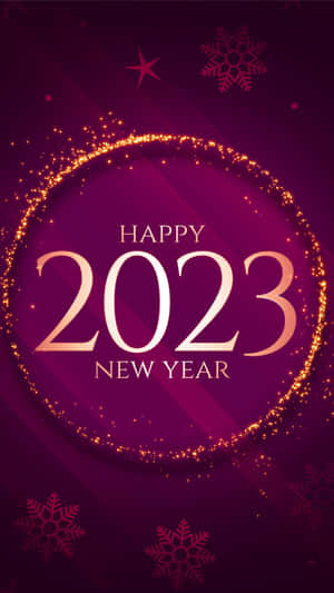 New Year 2023 Purple Phone Wallpaper