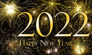 New Year's 2022 Yellow Fireworks Wallpaper