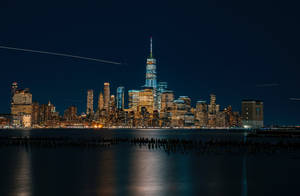 New York City Lights Reflection Wallpaper