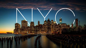 New York City With Nyc Text Wallpaper