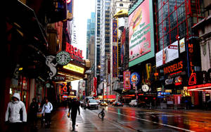 New York Hd Broadway After Rain Wallpaper