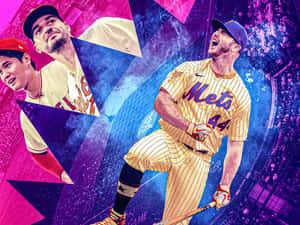 New York Mets Rookie Pete Alonso Rounds The Bases During An Emotional Home Game. Wallpaper