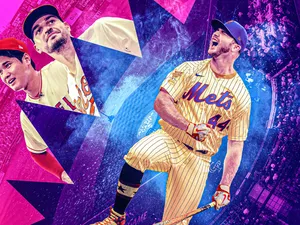 New York Mets Rookie Pete Alonso Rounds The Bases During An Emotional Home Game. Wallpaper