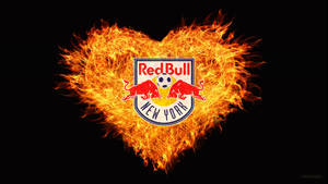 New York Red Bulls Heart-shaped Fire Wallpaper