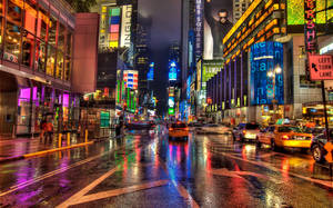 New York Skyline And Streets Wallpaper