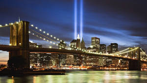 New York Skyline With Brooklyn Bridge View Wallpaper