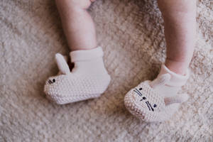 Newborn Baby Girl Bunny Booties Wallpaper