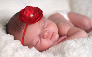 Newborn Baby Sleeping Peacefully Wallpaper