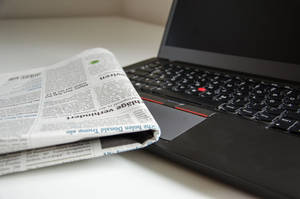 Newspaper Black Laptop Wallpaper