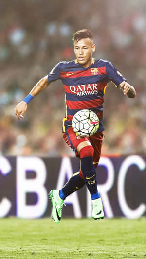 Neymar Ball In Air Iphone Wallpaper