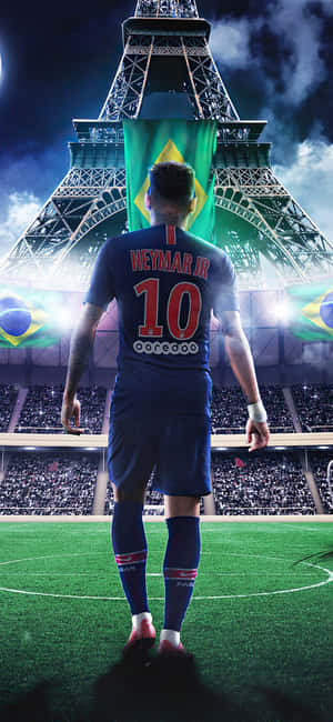 Neymar Showing Off His New Iphone Wallpaper