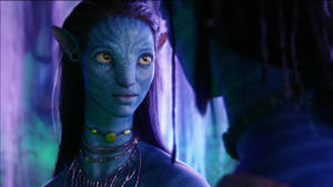 Neytiri In Violet Light Hd Wallpaper