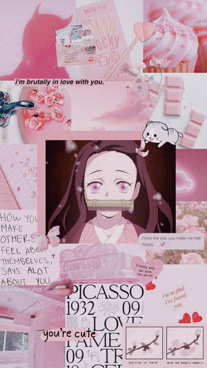 Nezuko Aesthetic Collage Wallpaper