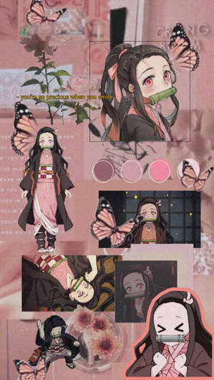 Nezuko Phone Photo Collage Wallpaper