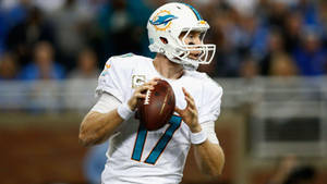 Nfl Miami Dolphins Ryan Tannehill Holding Football Wallpaper