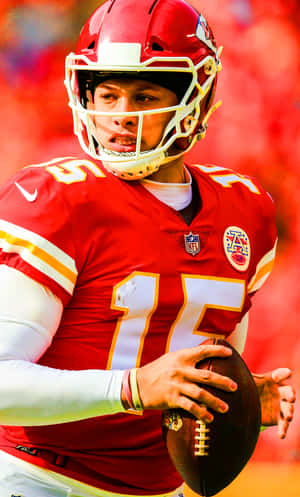 Nfl Quarterback Pat Mahomes Breaks Records With An Iconic Phone. Wallpaper