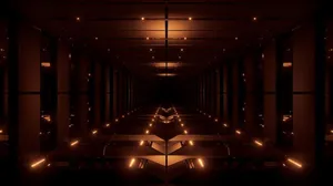 Nice Golden Tunnel Corridor Wallpaper