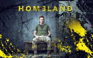 Nicholas Brody Standing Under Homeland Yellow Banner Wallpaper