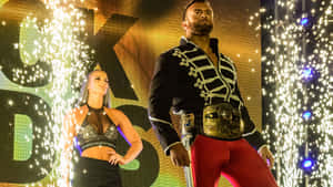 Nick Aldis Wrestling Entrance With Championship Belt Wallpaper