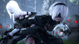 Nier Automata: Girls Vs Machines Wallpaper