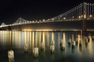 Night Bay Bridge San Francisco Photography Wallpaper