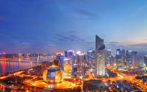 Night In Hangzhou City Capital Wallpaper