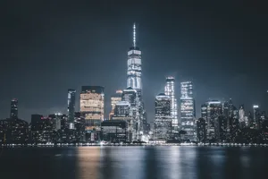 Night New York City Freedom Tower Wallpaper