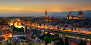 Night Panoramic View Florence Cathedral Wallpaper