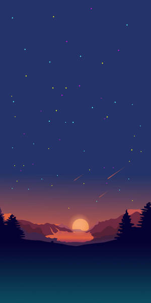 Night Sky Minimalist Nature Wallpaper