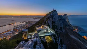 Night Sky Over The Majestic Rock Of Gibraltar Wallpaper