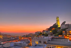 Night Time At San Francisco's Coit Tower Wallpaper