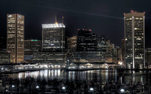 Night Time In Baltimore Wallpaper