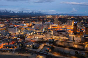 Night Vista In Anchorage Wallpaper