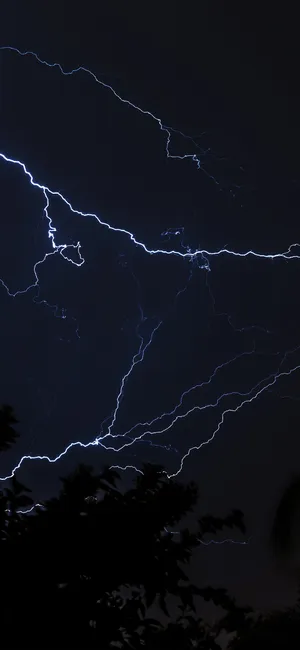 Nighttime Lightning Strike Wallpaper