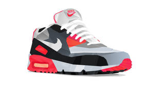 Nike Air Max Cartoon Shoe Wallpaper