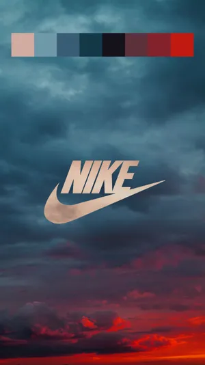 Nike Logo With A Sunset Sky Wallpaper