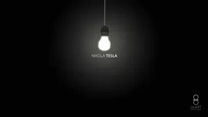 Nikola Tesla Glowing Bulb Wallpaper