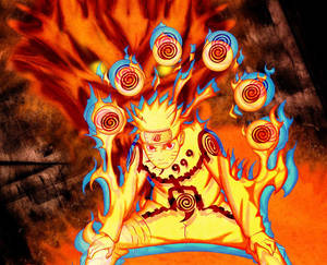 Nine-tailed Chakra Mode Wallpaper