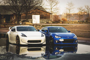 Nissan 370z Crossing The Puddle Wallpaper