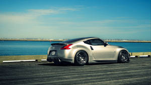 Nissan 370z With A Lake Wallpaper