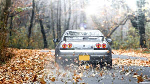 Nissan Skyline Gtr R33 During Autumn Wallpaper