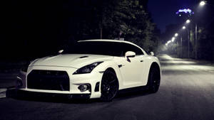 Nissan Skyline Gtr R35 Empty Road Front Wallpaper