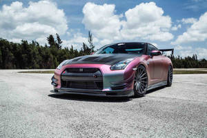 Nissan Skyline Gtr R35 Pink And Black Wallpaper