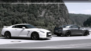 Nissan Skyline Gtr R35 White And Gray Wallpaper