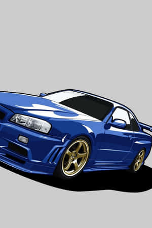 Nissan Skyline Iphone Digital Drawing Wallpaper