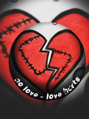 No Love Stitched Broken Heart Wallpaper