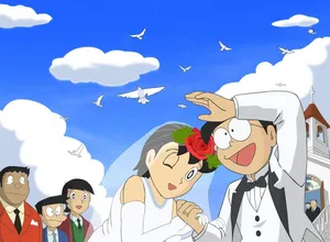 Nobita Shizuka Hd Wedding Day Wallpaper