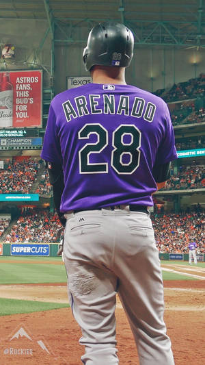 Nolan Arenado In Purple Jersey Wallpaper