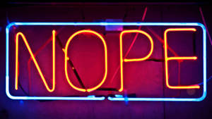 Nope Neon Orange Led Light Wallpaper